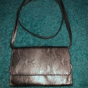 Leather Snake Skin Crossbody Purse